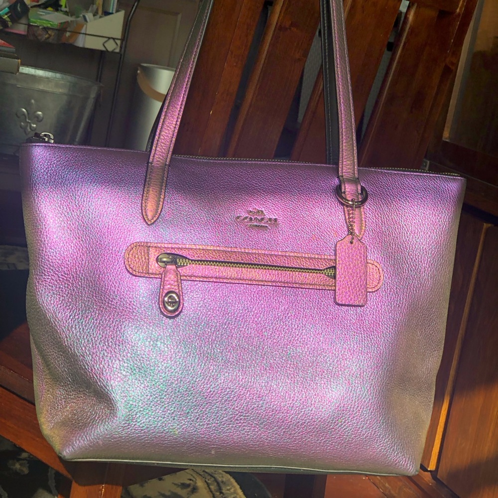 Coach Iridescent Pink Tote - Picture 2 of 15